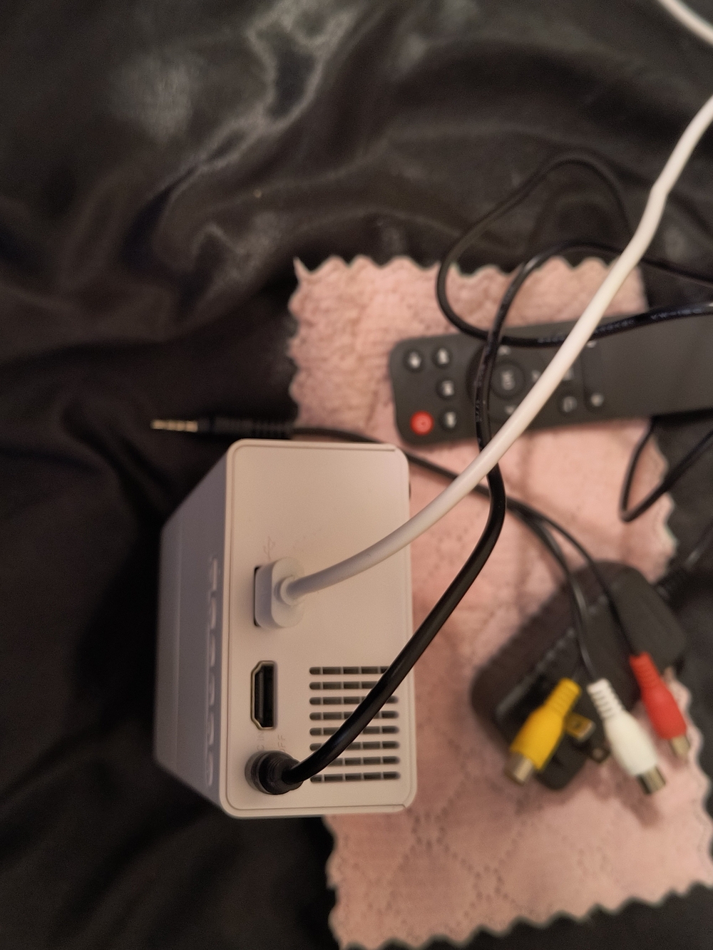 Compact White Portable Projector with Remote - Picture 2 of 4